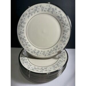 Set of 8 Lenox Windsong Salad Plates 8" Blue Floral Platinum USA